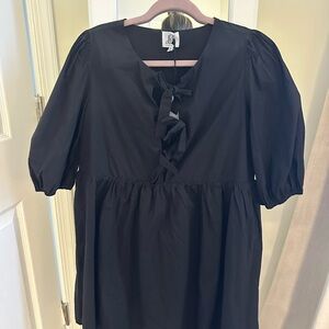 Black Puff Sleeve Top